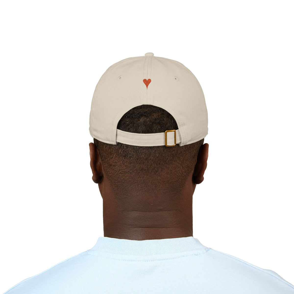 HEART ON BACK Small Heart Embroidery Baseball Cap | Organic Cotton