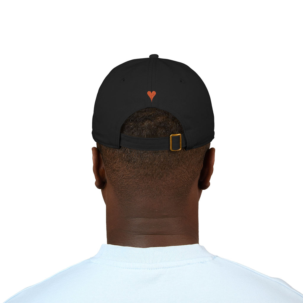 HEART ON BACK Small Heart Embroidery Baseball Cap | Organic Cotton