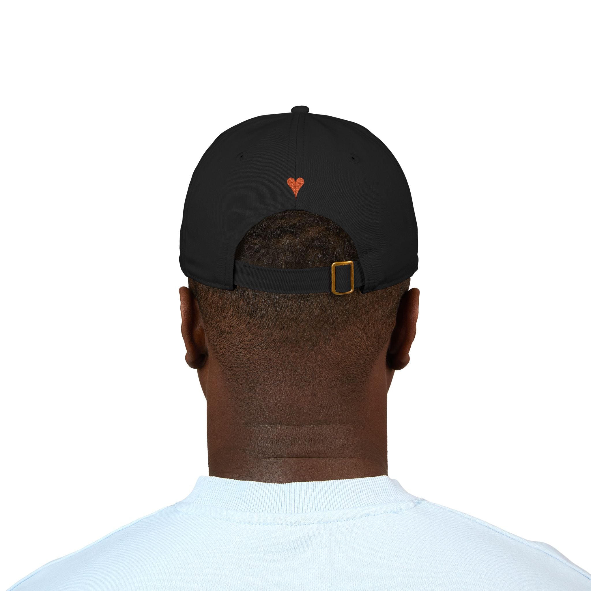 HEART ON BACK Small Heart Embroidery Baseball Cap | Organic Cotton