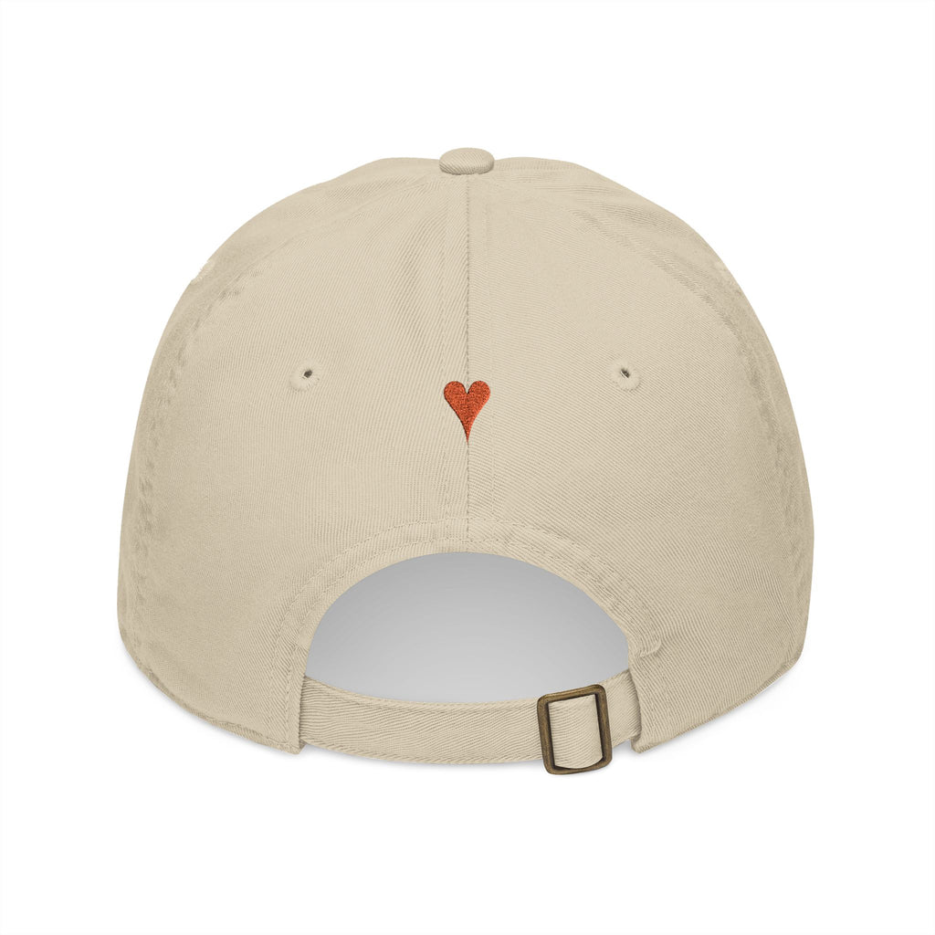HEART ON BACK Small Heart Embroidery Baseball Cap | Organic Cotton