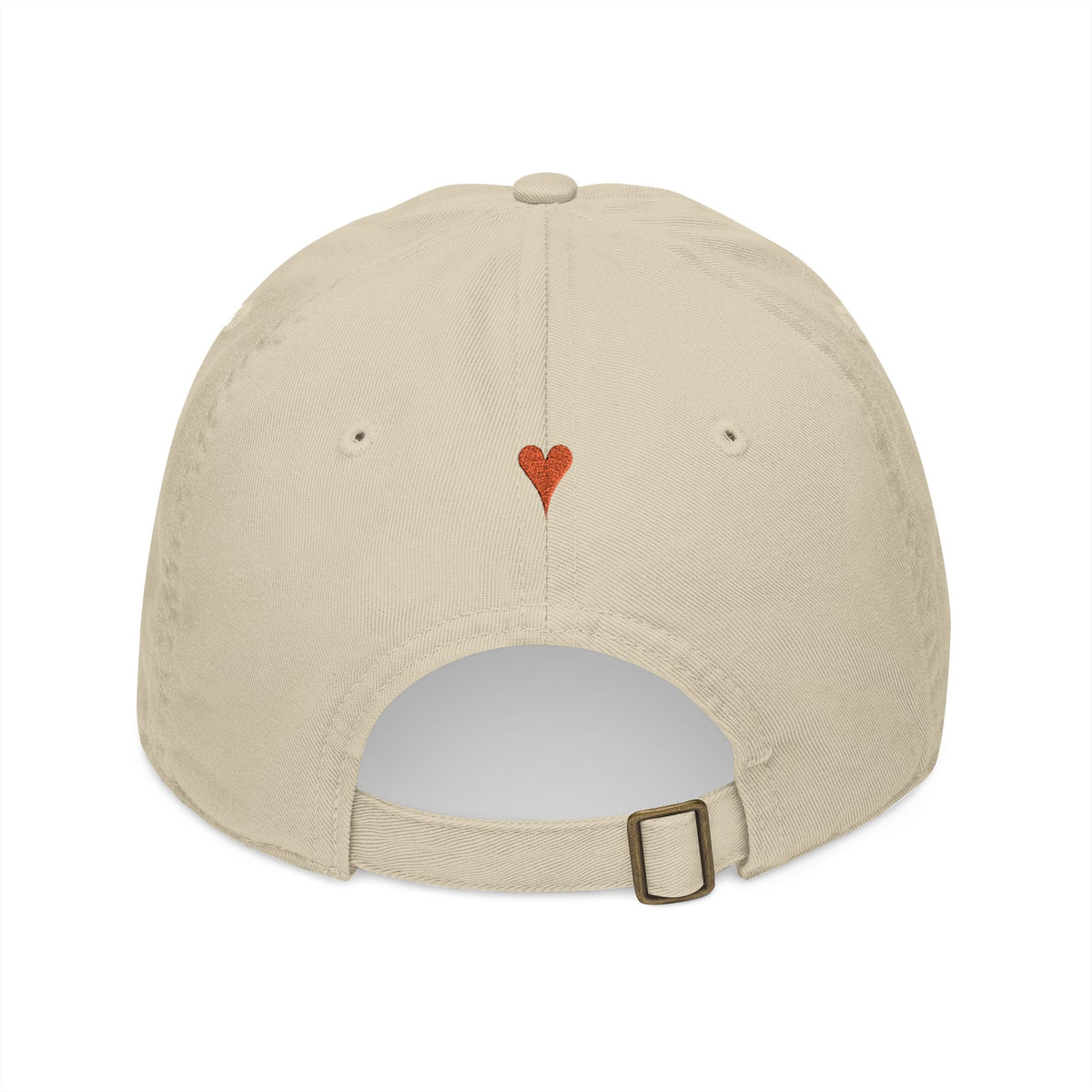 HEART ON BACK Small Heart Embroidery Baseball Cap | Organic Cotton