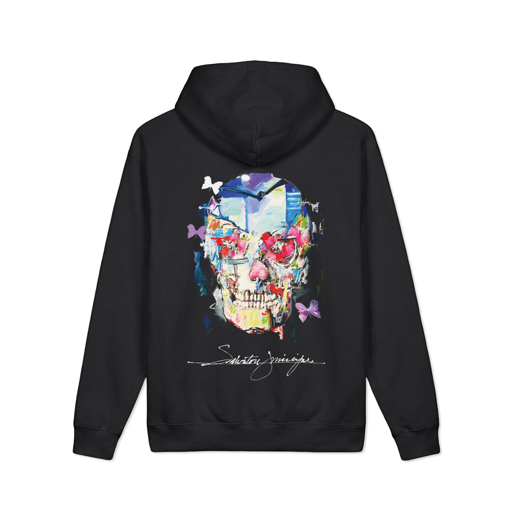Colorful Watercolor Skull Hoodie | Floral Skull Pullover