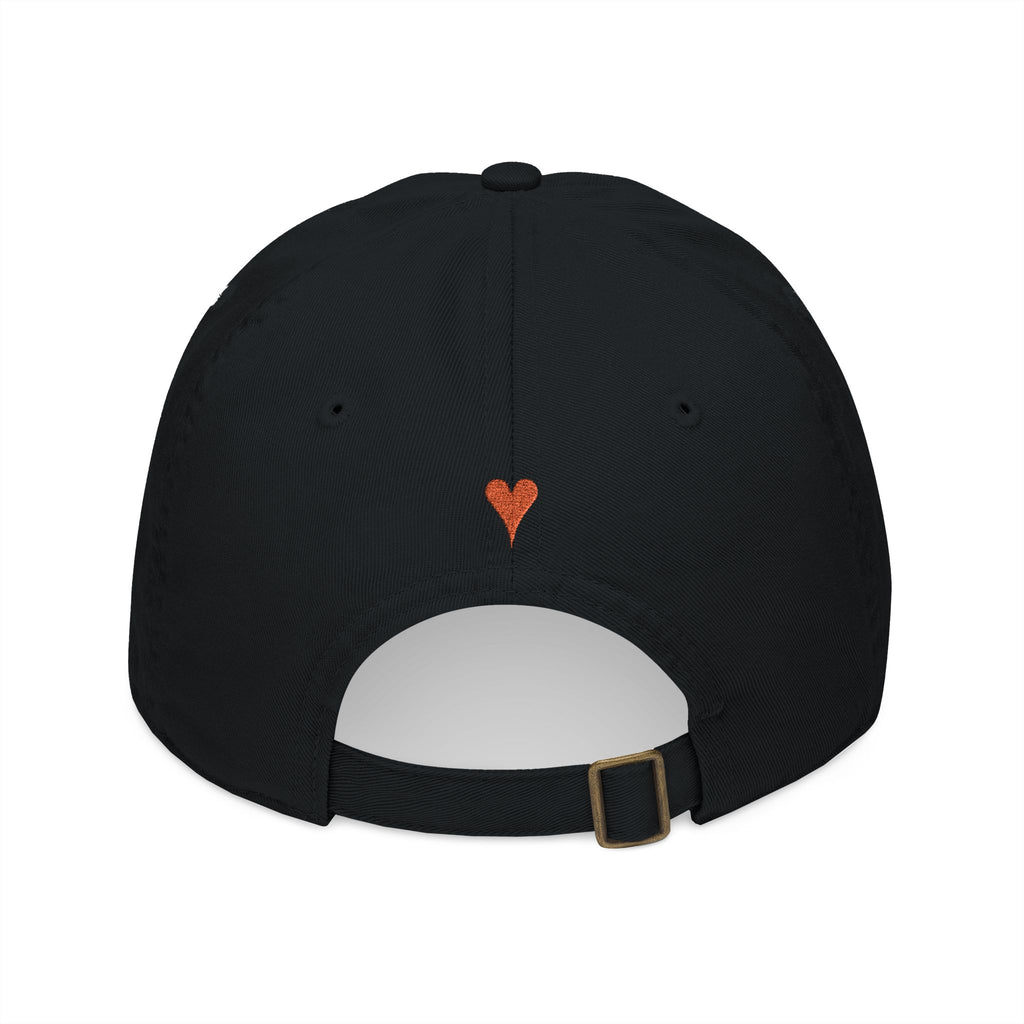 HEART ON BACK Small Heart Embroidery Baseball Cap | Organic Cotton