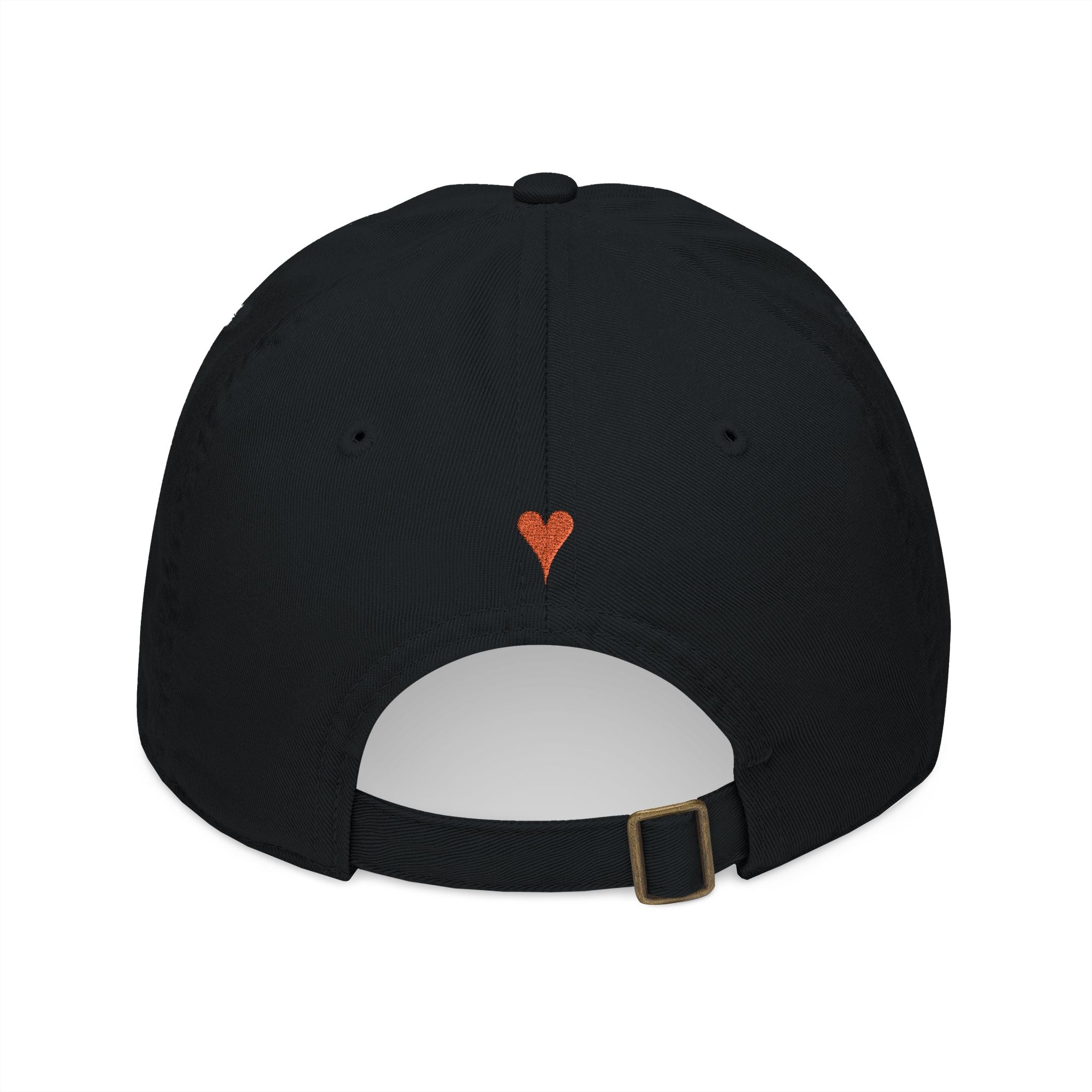 HEART ON BACK Small Heart Embroidery Baseball Cap | Organic Cotton
