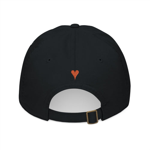 HEART ON BACK Small Heart Embroidery Baseball Cap | Organic Cotton